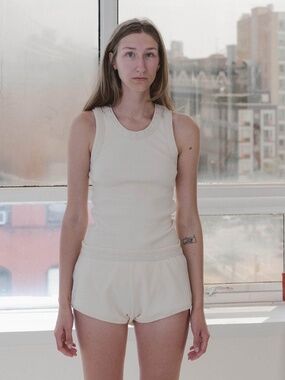 BASERANGE Supple Tank - Cotton Hemp Rib | Undyed | Size M | NWT